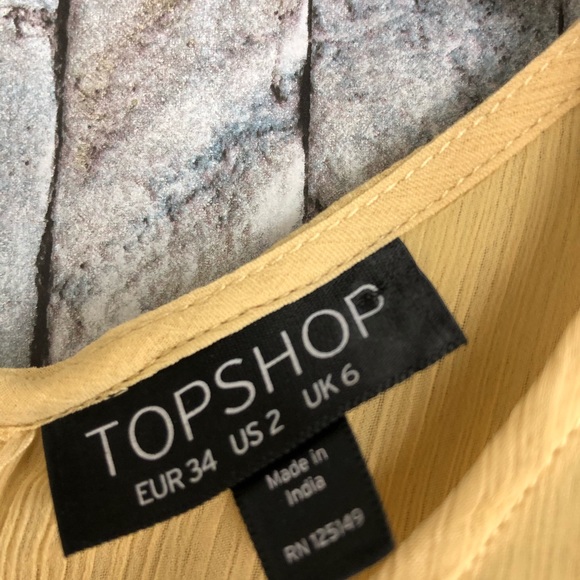 TopShop Yellow  tiered Ruffle Dress - Picture 3 of 3